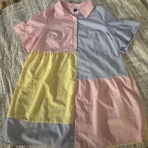 Shein Colorful Patchwork Kids Shirt